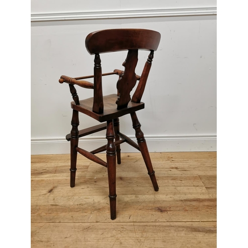 165 - 19th C. ash and elm child's Windsor arm chair {84 cm H x 36 cm W x 43 cm D}.