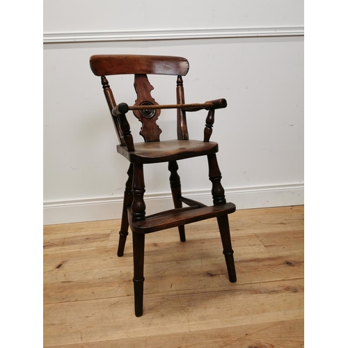 165 - 19th C. ash and elm child's Windsor arm chair {84 cm H x 36 cm W x 43 cm D}.