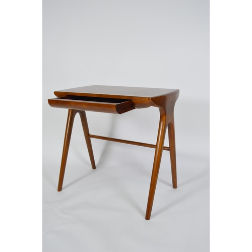 241 - Cherry wood writing with single drawer in the frieze raised on tapered legs in the Mid Century desig... 