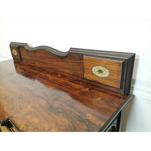 246 - 19th C. rosewood and bone inlaid side cabinet with mirrored back and turned columns raised on turned... 