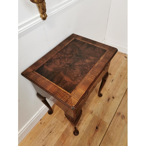 255 - Good quality burr walnut and inlaid lowboy with single drawer in the frieze raised on cabriole legs ... 