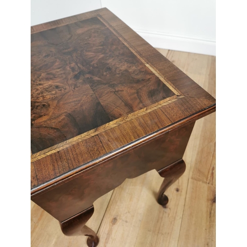 255 - Good quality burr walnut and inlaid lowboy with single drawer in the frieze raised on cabriole legs ... 