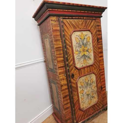 27 - 19th. C. Swedish painted pine cabinet with single raised panelled door. { 163cm H X 97cm W X 46cm D ... 