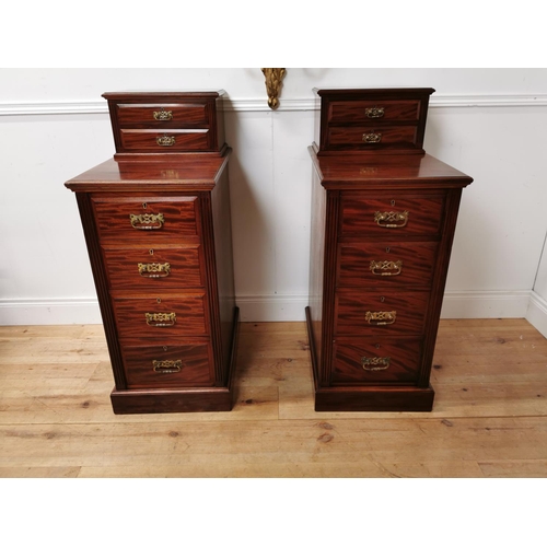 285 - Good quality pair of 19th C. mahogany bedside lockers by Maple & Co. with orginal brass handles {105... 