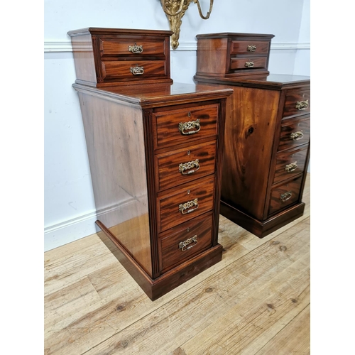 285 - Good quality pair of 19th C. mahogany bedside lockers by Maple & Co. with orginal brass handles {105... 