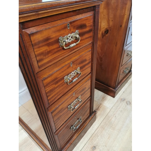 285 - Good quality pair of 19th C. mahogany bedside lockers by Maple & Co. with orginal brass handles {105... 