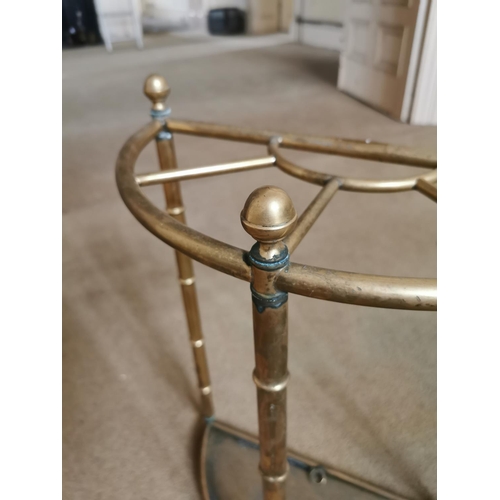 294 - Brass umbrella and stick stand { 62cm H X 45cm W X 21cm D }.