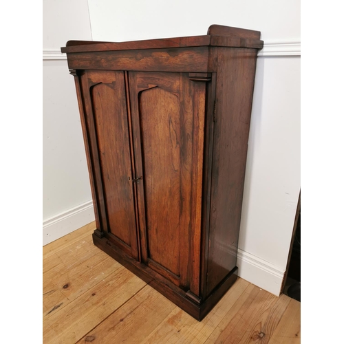 305 - Good quality 19th C. rosewood side cabinet with two panelled doors {104 cm H x 76 cm W x 32 cm D}.