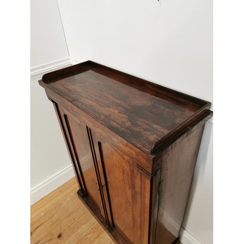 305 - Good quality 19th C. rosewood side cabinet with two panelled doors {104 cm H x 76 cm W x 32 cm D}.