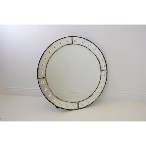 307 - Circular wall mirror in an Irish design { 100cm Dia }  .