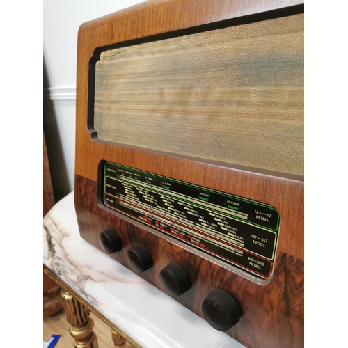 309 - Early 20th. C. G. Marconi wooden radio with original back { 39cm H X 46cm W X 23cm D }.