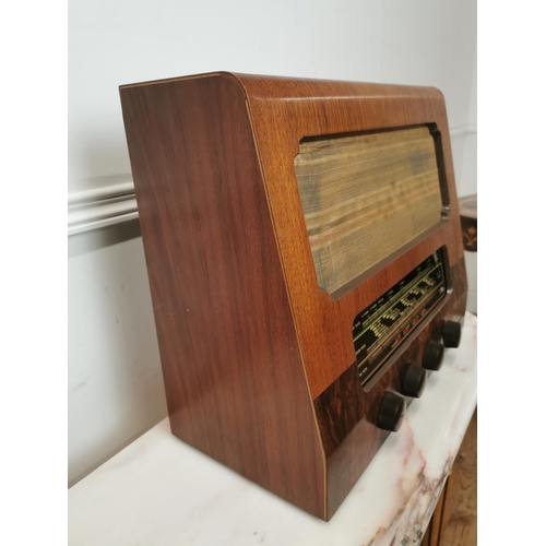 309 - Early 20th. C. G. Marconi wooden radio with original back { 39cm H X 46cm W X 23cm D }.