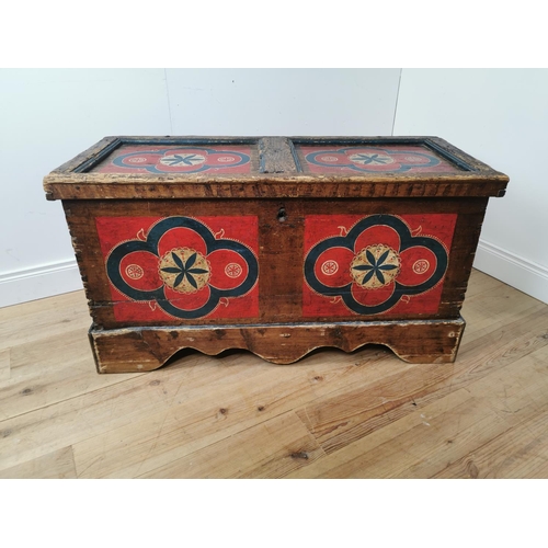 310 - 18th. C. Swedish painted pine chest { 65cm H X 124cm W X 56cm D }.