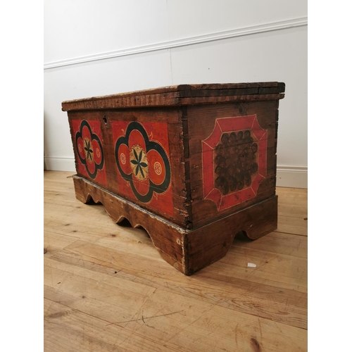 310 - 18th. C. Swedish painted pine chest { 65cm H X 124cm W X 56cm D }.