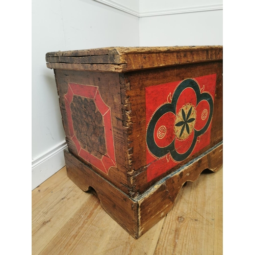 310 - 18th. C. Swedish painted pine chest { 65cm H X 124cm W X 56cm D }.