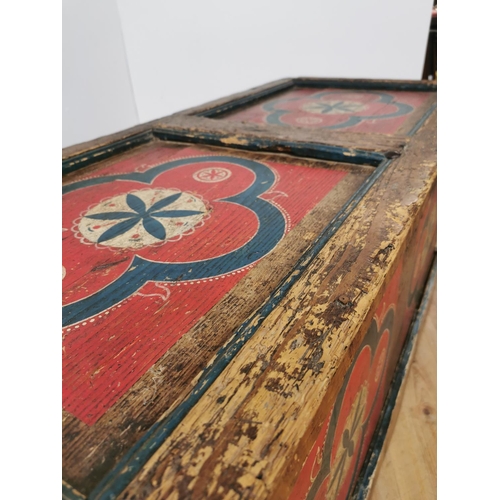 310 - 18th. C. Swedish painted pine chest { 65cm H X 124cm W X 56cm D }.