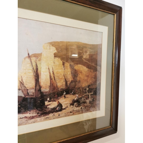 328 - Russel Flint print mounted in wooden frame {73 cm H x 87 cm W}.