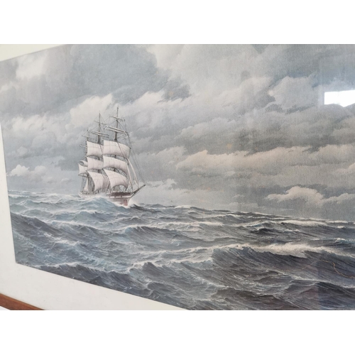 341 - Maritime Scene framed coloured print. {68 cm H x 97 cm W}.