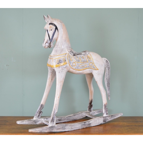 344 - Painted pine child's rocking horse.