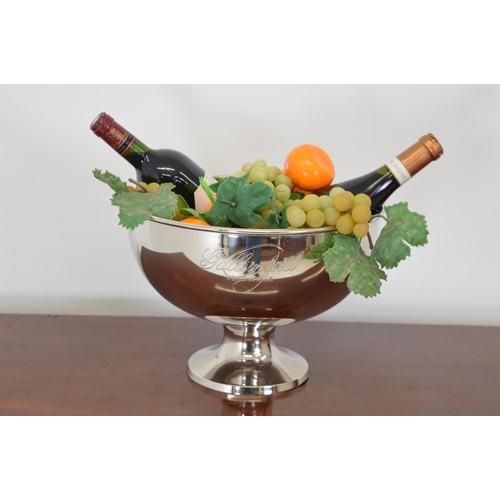 345 - Silver plated wine cooler inscribed Gallimard Pere et Fils . { 23cm H X 31cm W }.