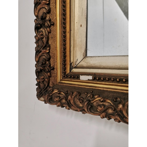 353 - 19th. C. gilt wall mirror { 51cm H X 71cm W }.