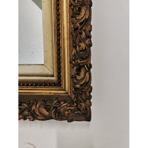 353 - 19th. C. gilt wall mirror { 51cm H X 71cm W }.