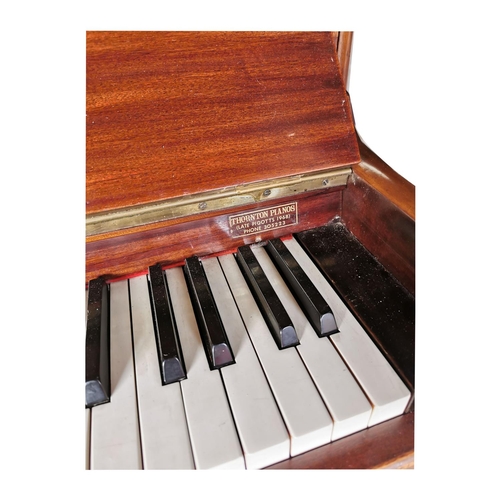 357 - Kessels upright piano in mahogany case - Thornton Pianos . { 116cm H X 136cm W X 58cm D }.