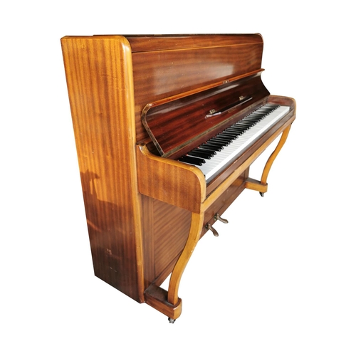 357 - Kessels upright piano in mahogany case - Thornton Pianos . { 116cm H X 136cm W X 58cm D }.