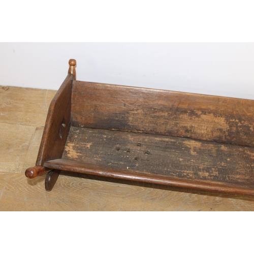 359 - 19th. C. oak baby's cradle  { 22cm H X 74cm W X 46cm D }.