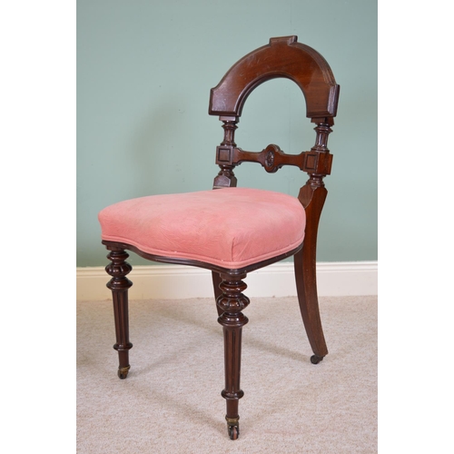 360 - Pair of Regency mahogany hall chairs with upholstered seats, raised on turned tapered legs  { 95cm H... 