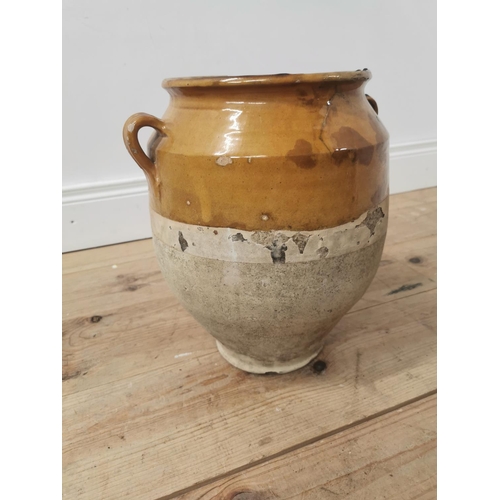 367 - 19th C. Glazed terracotta confit pot {36cm H x32cm Dia.}