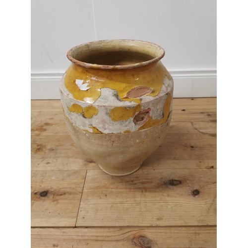 368 - 20th C. Glazed terracotta confit pot {36cm H x32cm Dia.}