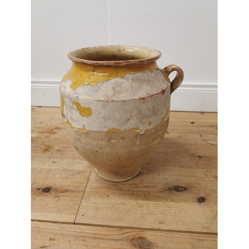 368 - 20th C. Glazed terracotta confit pot {36cm H x32cm Dia.}