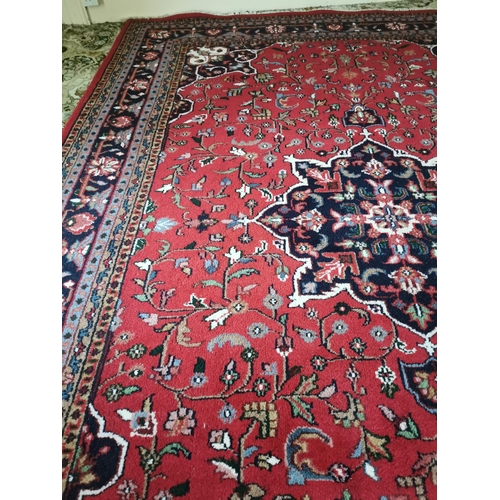 372 - Persian hand knotted wool carpet { 340cm L X 230cm W }.