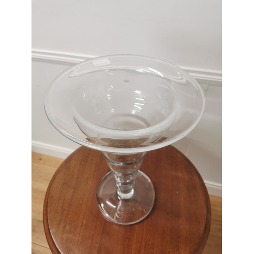 39 - Decorative clear glass vase { 46cm H X 31cm Dia }.