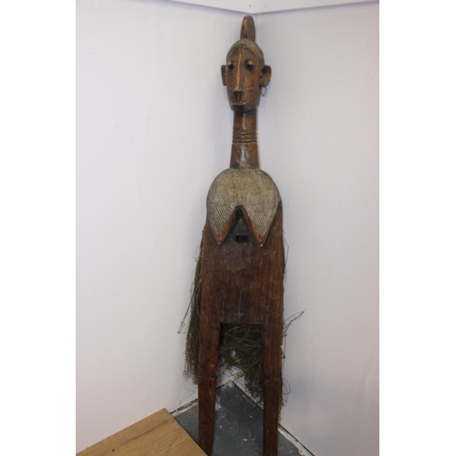 393 - African Tribal Queen wooden figurine { 164cm H X 30cm W X 25cm D }.