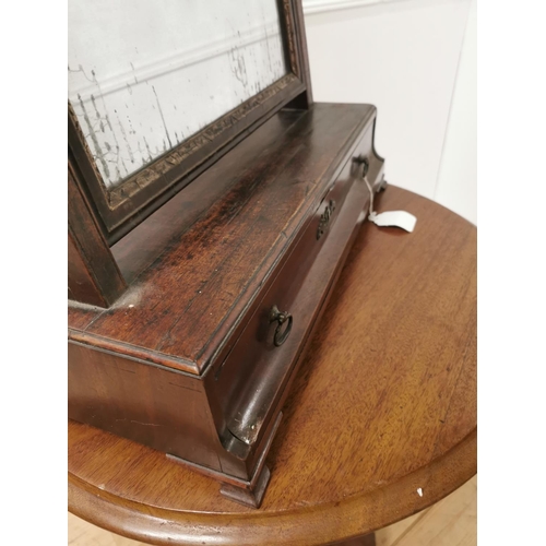 4 - Georgian mahogany dressing table mirror over one long drawer on ogee feet. {69 cm H x 51 cm W x 23 c... 