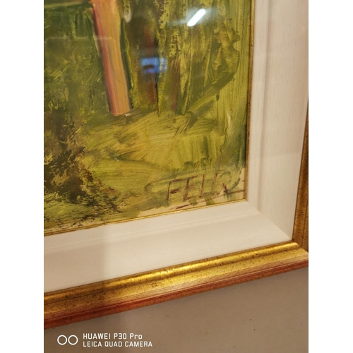 408 - Maurice Felix Nude Lady framed watercolour of signed Felix .  {75 cm H x 57 cm W}.