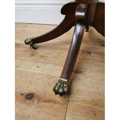 420 - Good quality Regency mahogany and ebony inlay side table with two working drawers and one dummy draw... 