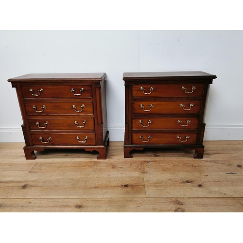 430 - Pair of good quality mahogany bachelor's bedside chests with brass handles raised on bracket feet in... 