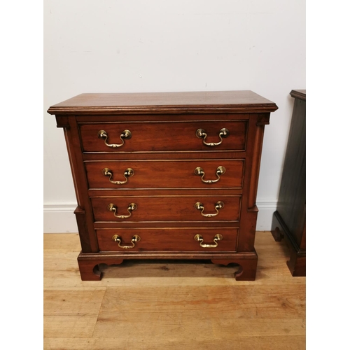 430 - Pair of good quality mahogany bachelor's bedside chests with brass handles raised on bracket feet in... 