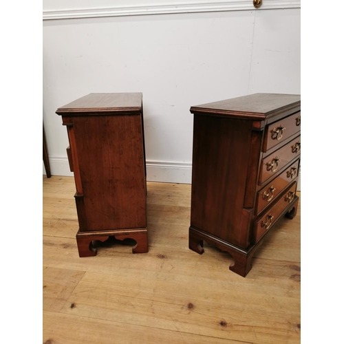 430 - Pair of good quality mahogany bachelor's bedside chests with brass handles raised on bracket feet in... 