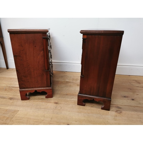 430 - Pair of good quality mahogany bachelor's bedside chests with brass handles raised on bracket feet in... 