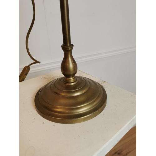 432 - Early 20th C. brass desk lamp with frosted glass shade. { 55 cm H x 30 cm Diam}.