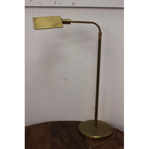 443 - Brass desk lamp { 78cm H X 24cm W X 51cm D }.