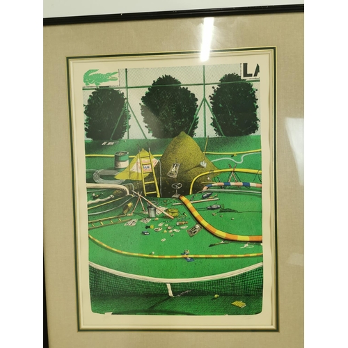 445 - Bim Thomas Lacoste framed Art work 01/5 { 80cm H X 62cm W }.