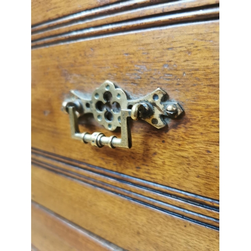 446 - Edwardian mahogany chest the two short drawers over two long drawers raised on plinth base. { 82cm H... 