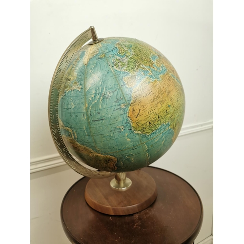 463 - Light up world globe on stand { 40cm H X 28cm Dia }.