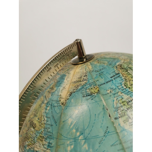 463 - Light up world globe on stand { 40cm H X 28cm Dia }.