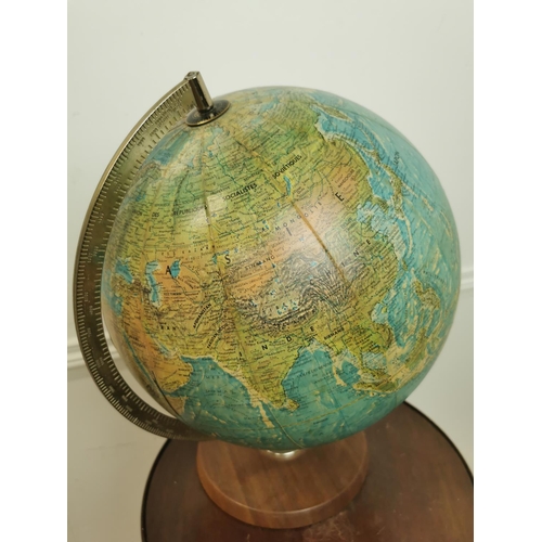 463 - Light up world globe on stand { 40cm H X 28cm Dia }.